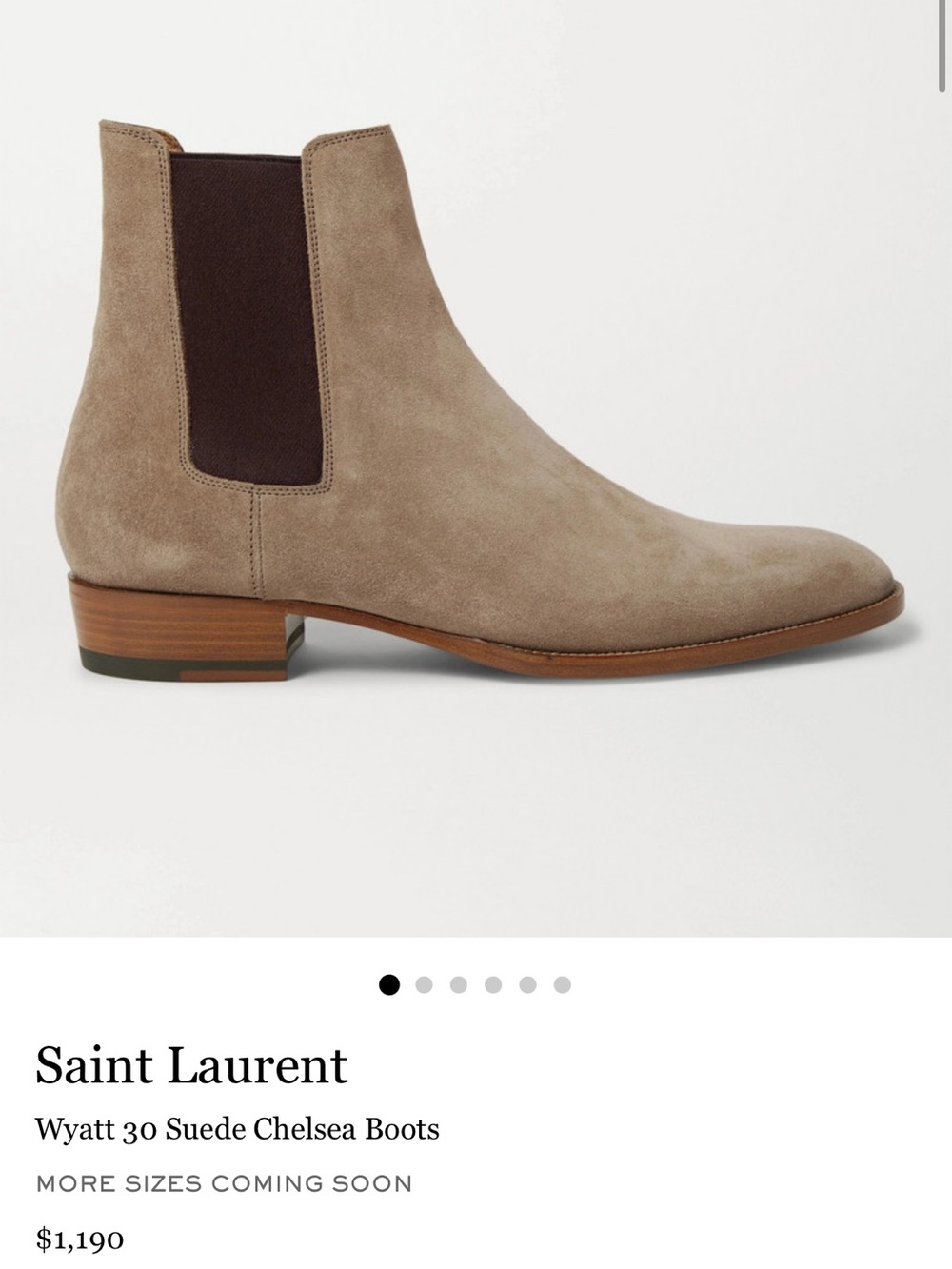 YSL Men’s Wyatt Boot Size 44 (US11) in Brown Suede - Picture 2 of 9